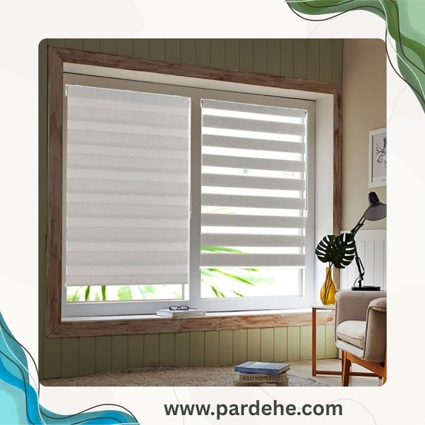 تلفیق دو رنگ هماهنگ با دکوراسیون توسط پرده زبرا | پرده فروشی نیکجو